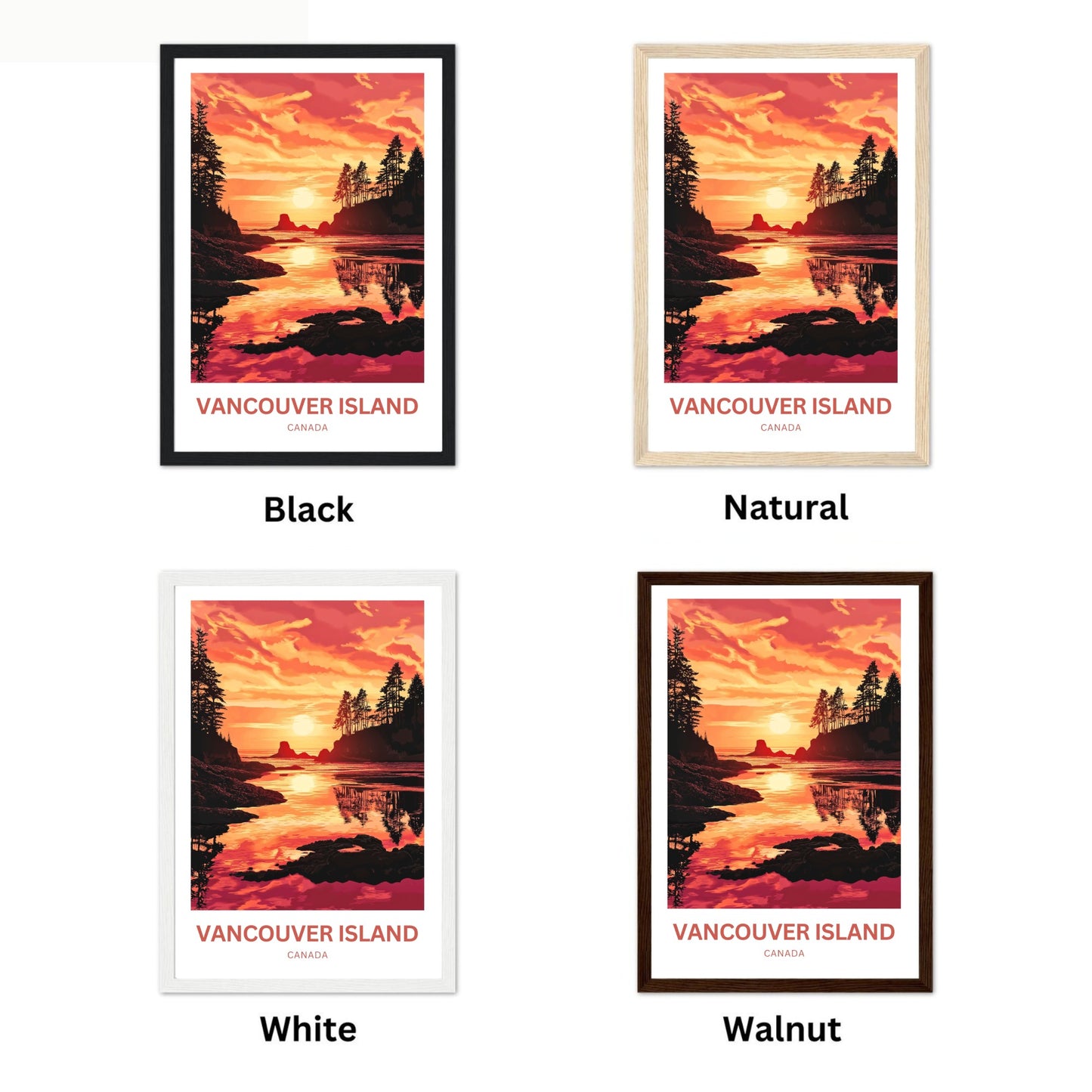 Vancouver Island Travel Poster - Wild Coasts and Sunset