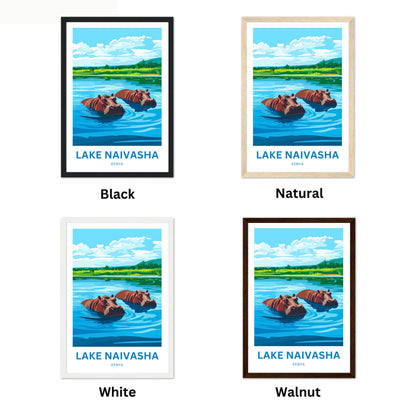 Lake Naivasha Travel Poster - Kenya Lake Hippos