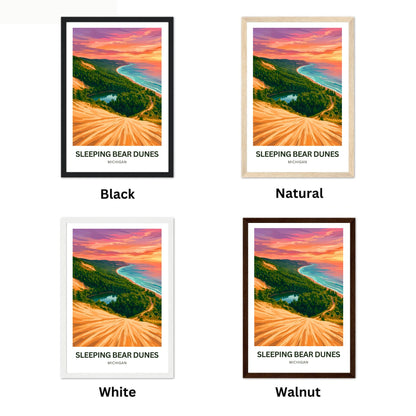 Sleeping Bear Dunes Travel Poster - Captivating Late Afternoon View