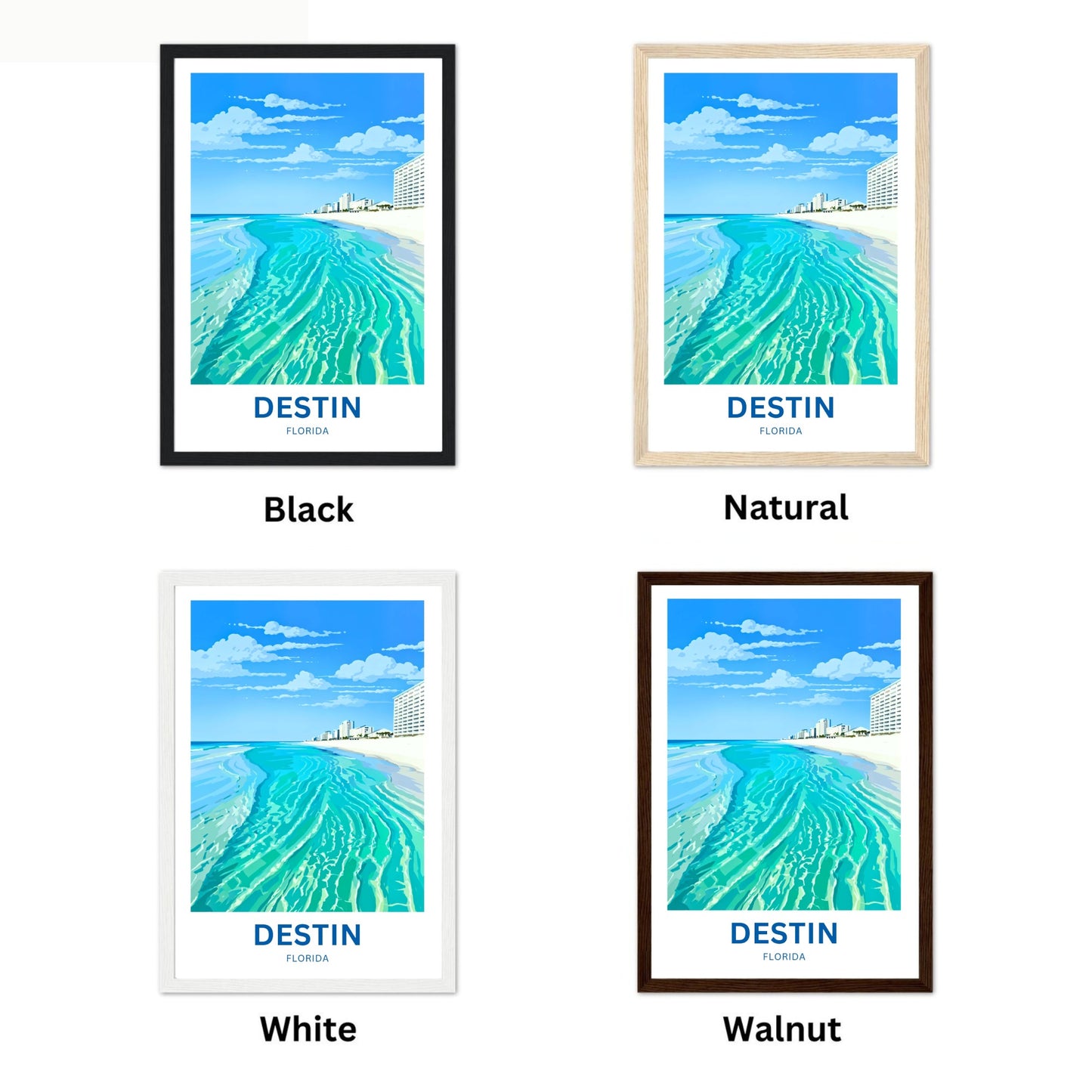 Destin, Florida Travel Poster - Emerald Coast