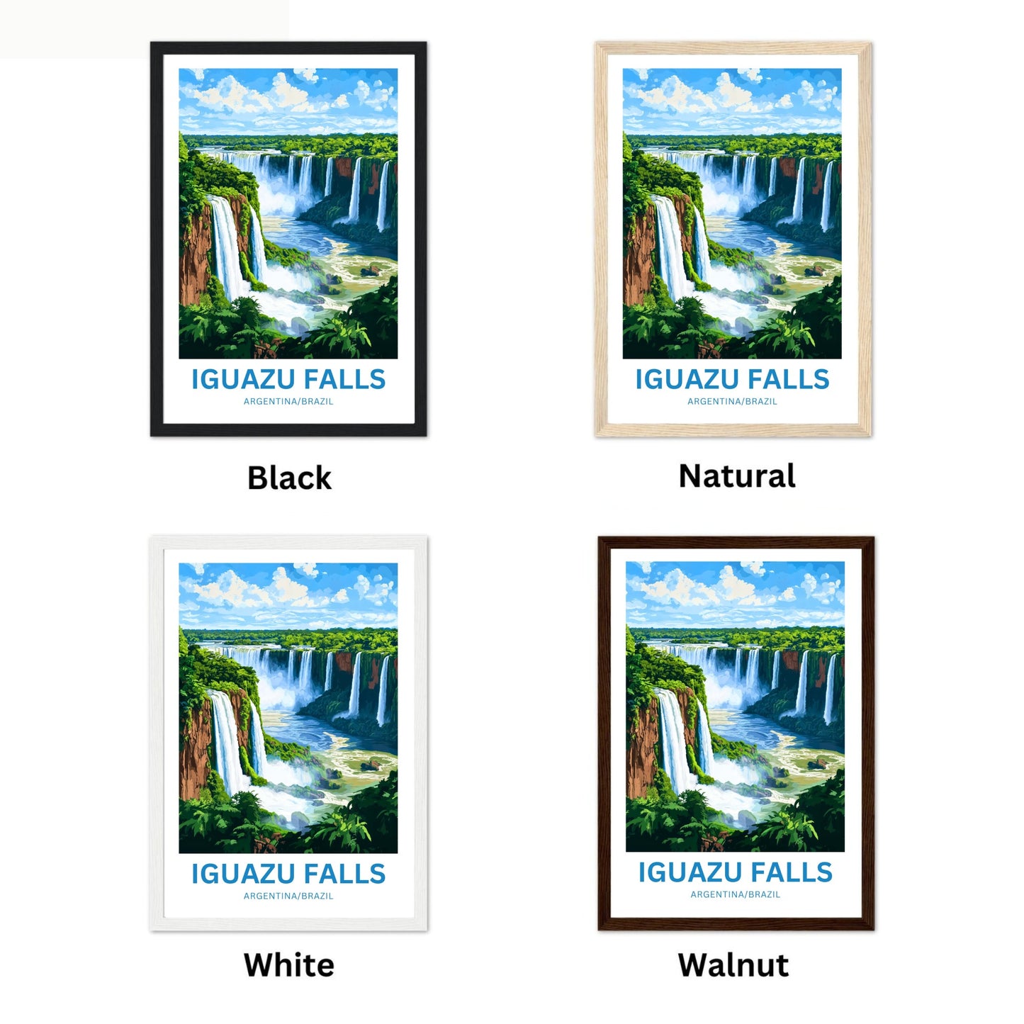 Iguazu Falls Travel Poster - Argentina and Brazil
