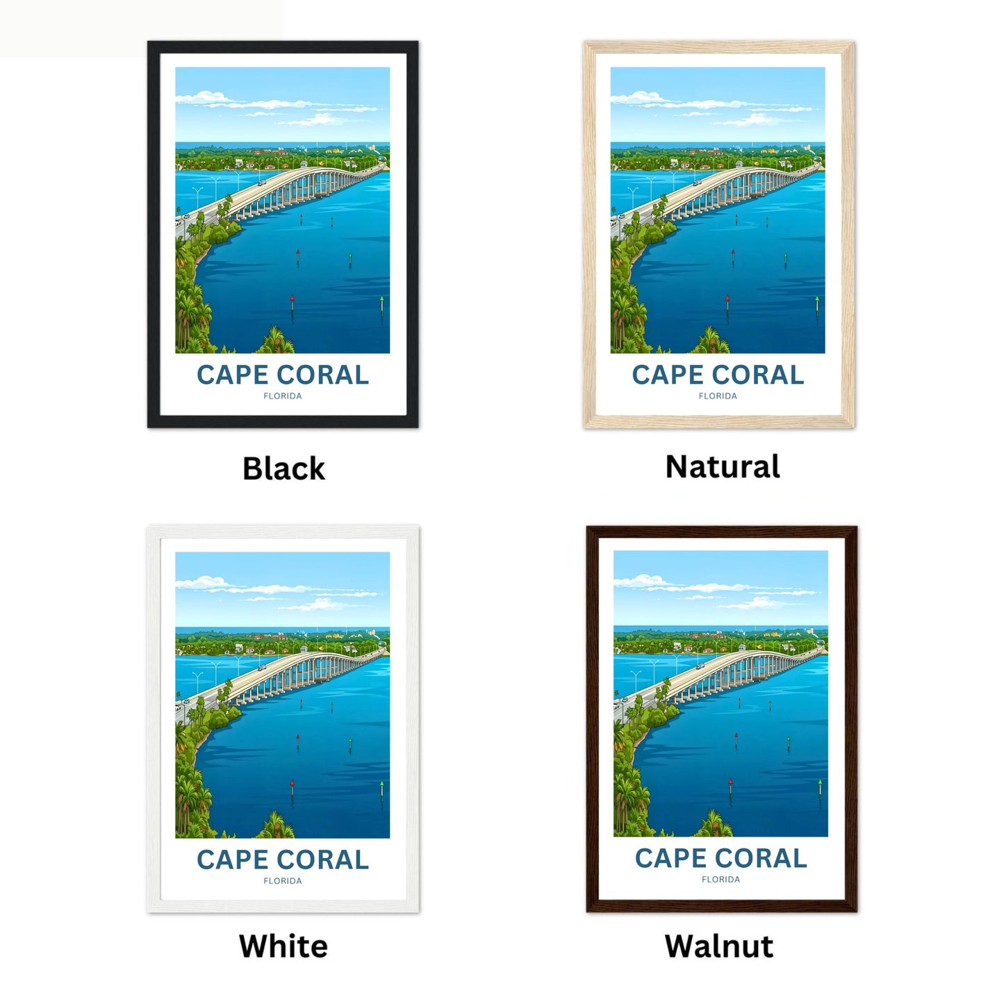 Cape Coral, Florida Travel Poster - River Crossing