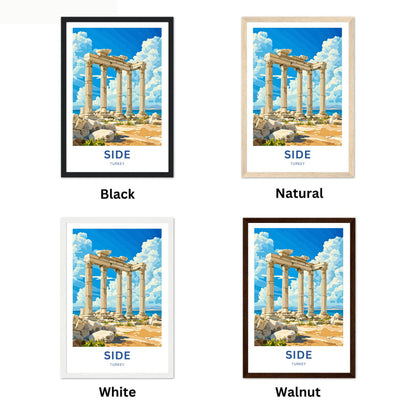 Side, Turkey Travel Poster - Apollo’s Temple