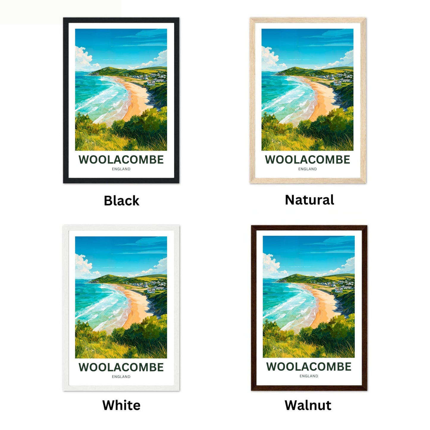 Woolacombe Travel Poster - Charming Seaside Village