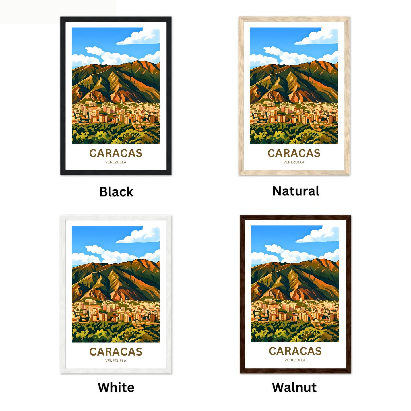 Caracas Travel Poster - Sunrise Over