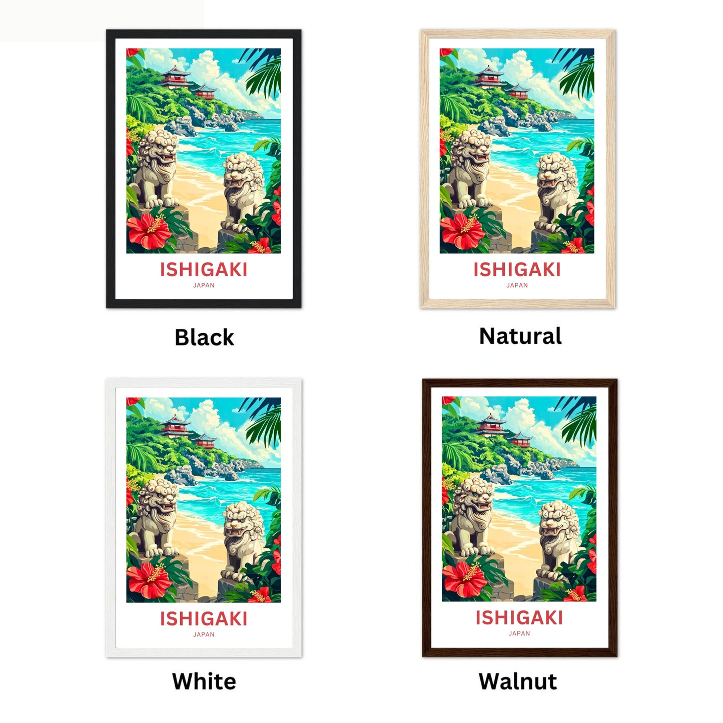 Ishigaki Travel Poster - Temple Cliffs of Ishigaki