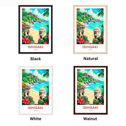 Ishigaki Travel Poster - Temple Cliffs of Ishigaki