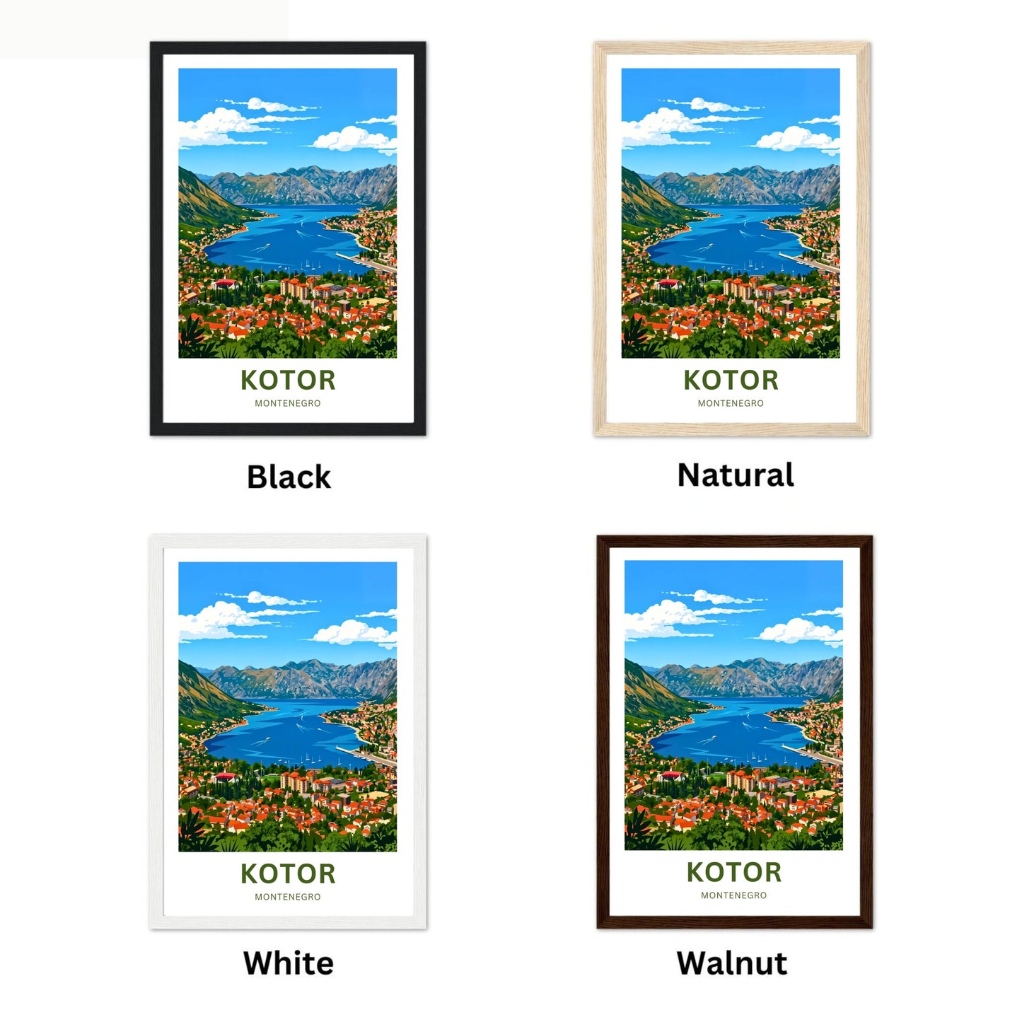Kotor Travel Poster -   Walled City
