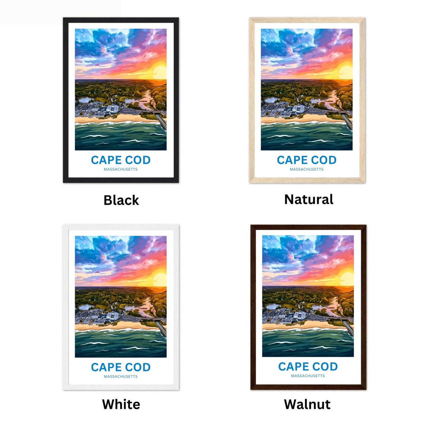 Cape Cod Travel Poster - Sunset