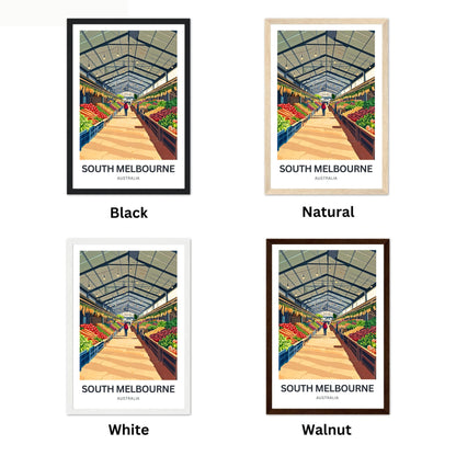 South Melbourne Market Travel Poster  - Gather, Taste, Discover