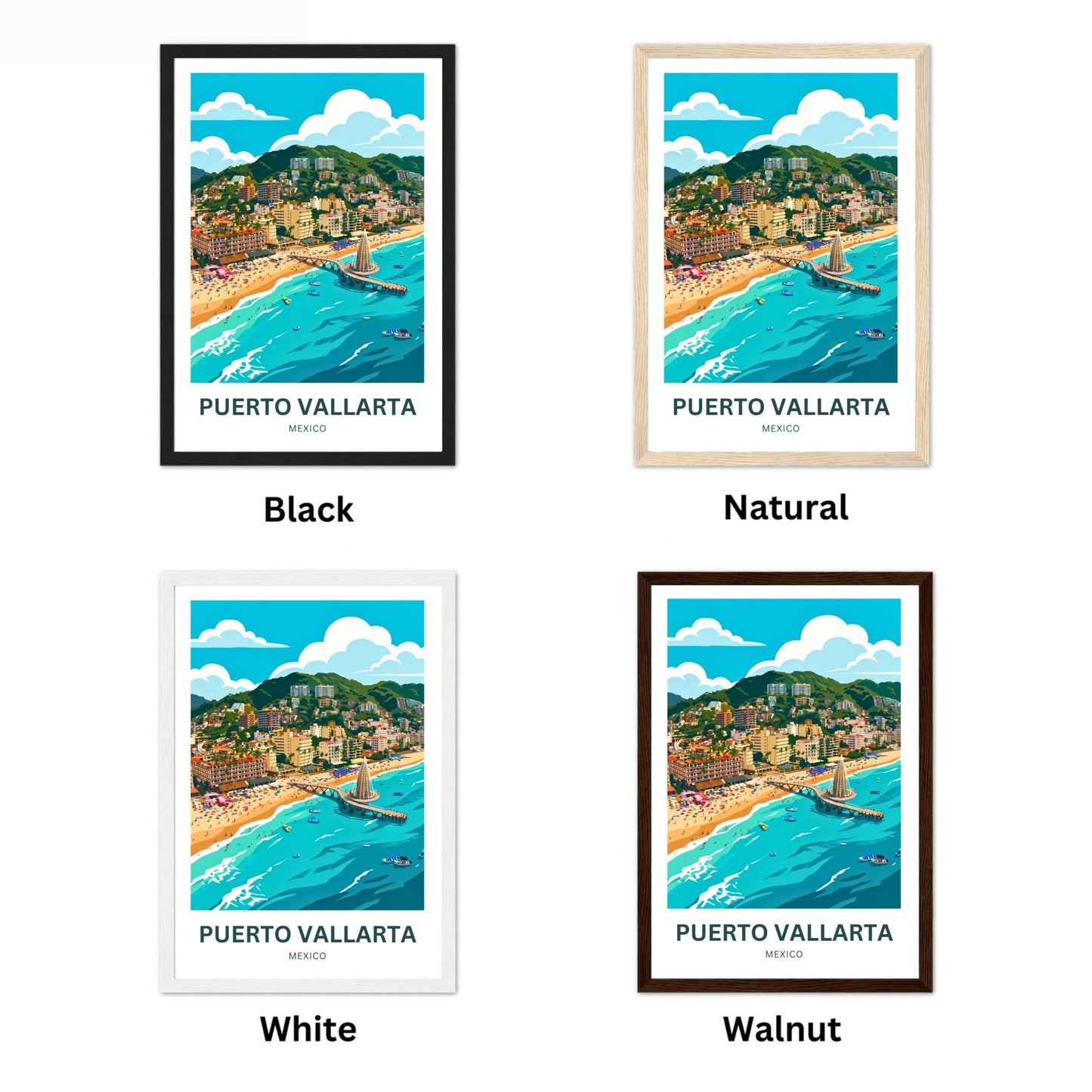 Puerto Vallarta  Travel Poster - Aerial View
