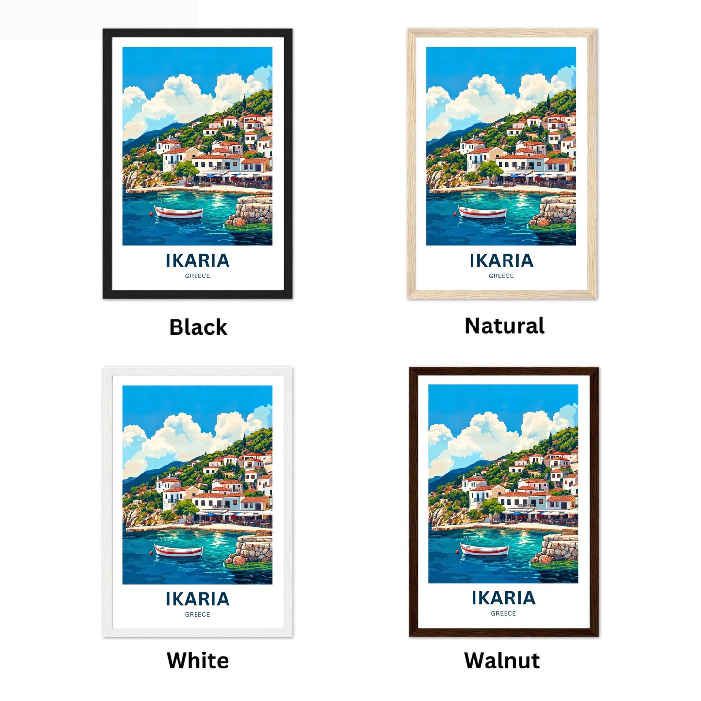 Ikaria Beach Travel Poster  - Seaside Harmony
