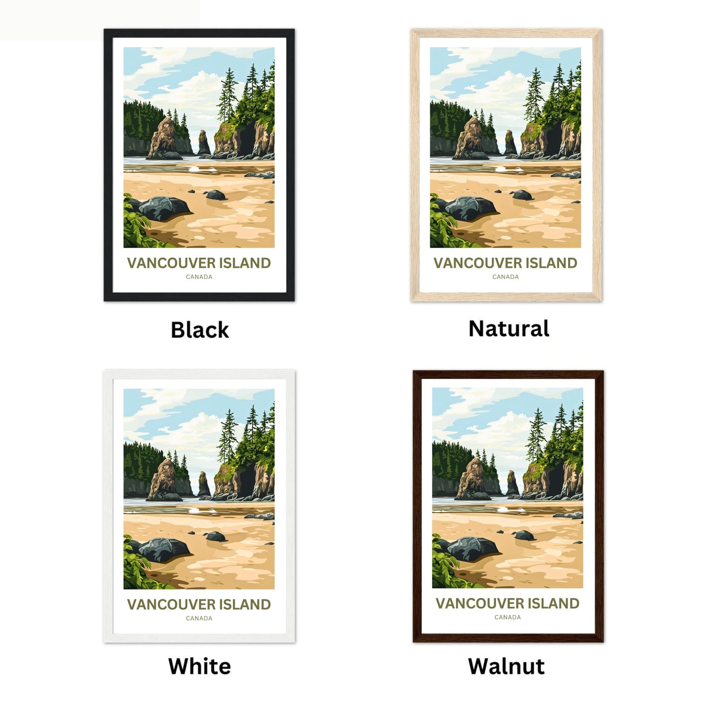 Vancouver Island Travel Poster - Among Giants and Waves