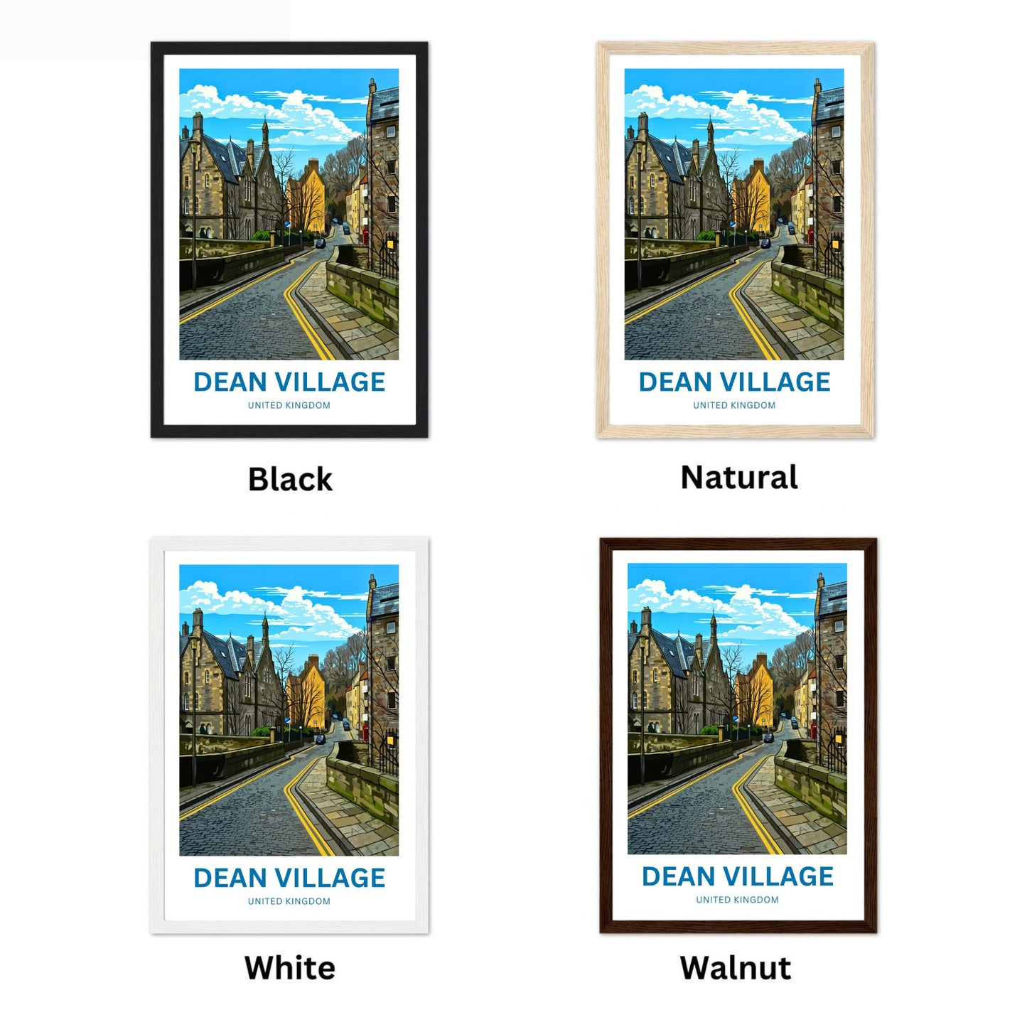 Dean Village Travel Poster - Village Street