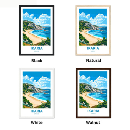 Ikaria Beach Travel Poster  - Azure Escape