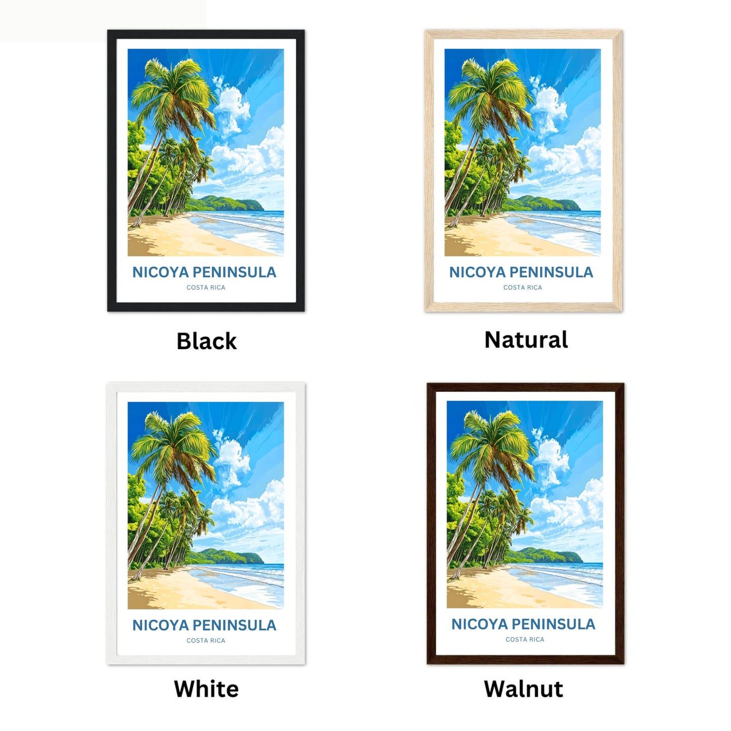 Nicoya Peninsula Travel Poster  - Mesmerizing Sandy Beach Costa Rica