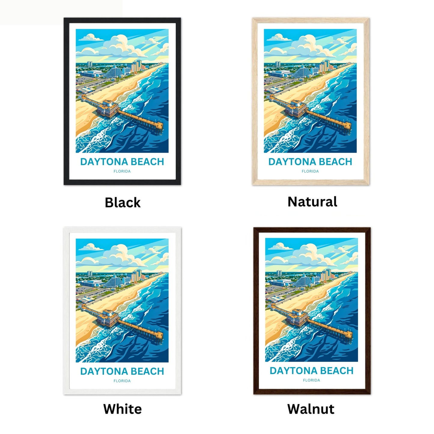 Daytona Beach, Florida Travel Poster - Boardwalk