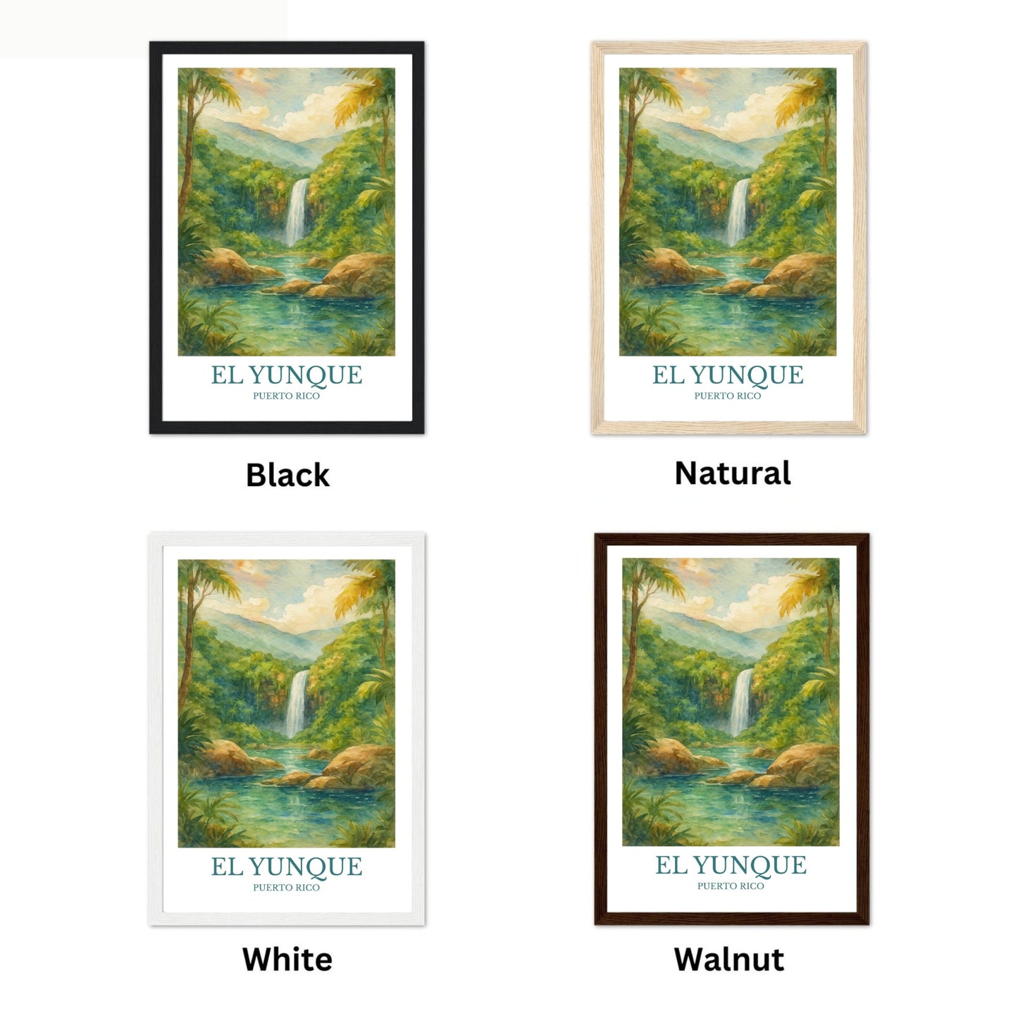 El Yunque National Forest, Watercolor design poster, Puerto Rico Print, El Yunque Wall Art