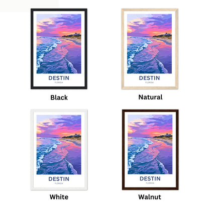 Destin, Florida Travel Poster -  Colorful Sky
