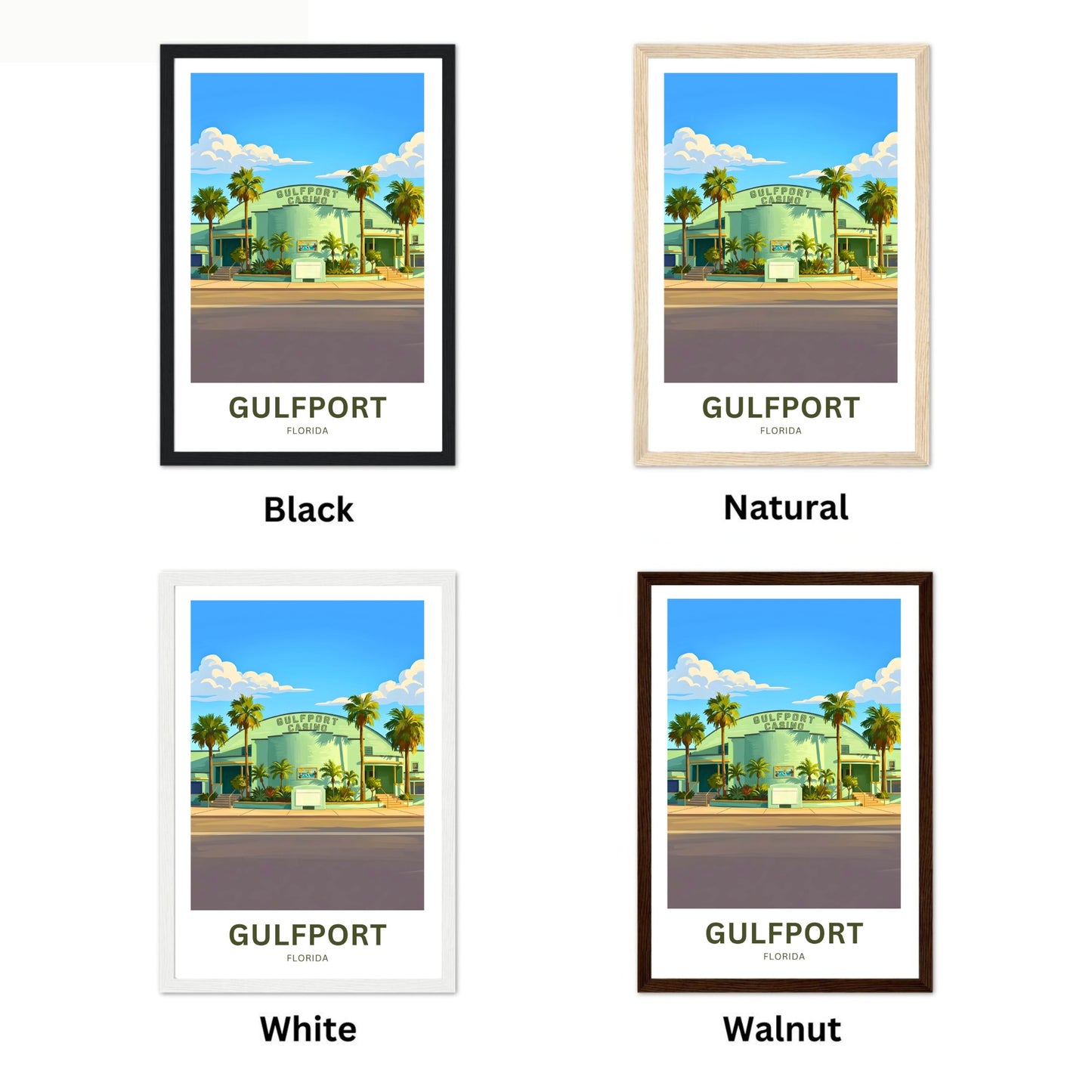 Gulfport, Florida Travel Poster - Marina
