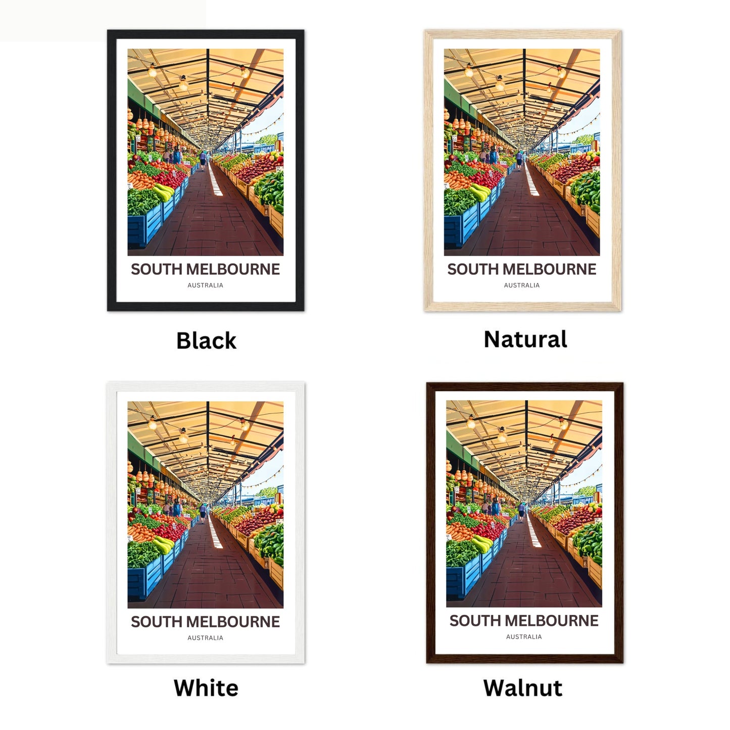 South Melbourne Market Travel Poster  - Historic Market Charm