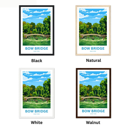 Bow Bridge  Travel Poster - New York Iconic Bridge