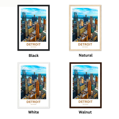 Detroit Travel Poster - City View