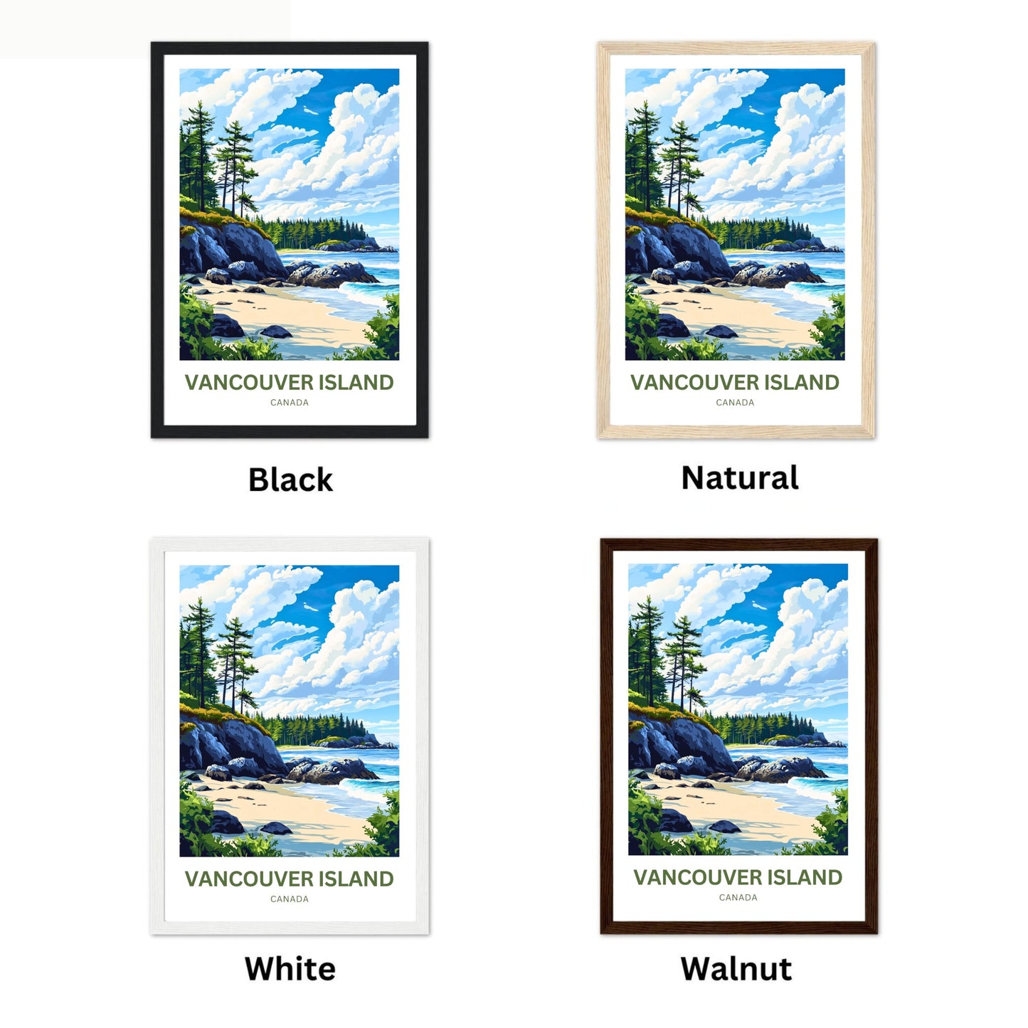 Vancouver Island Travel Poster - Between Tides and Trees