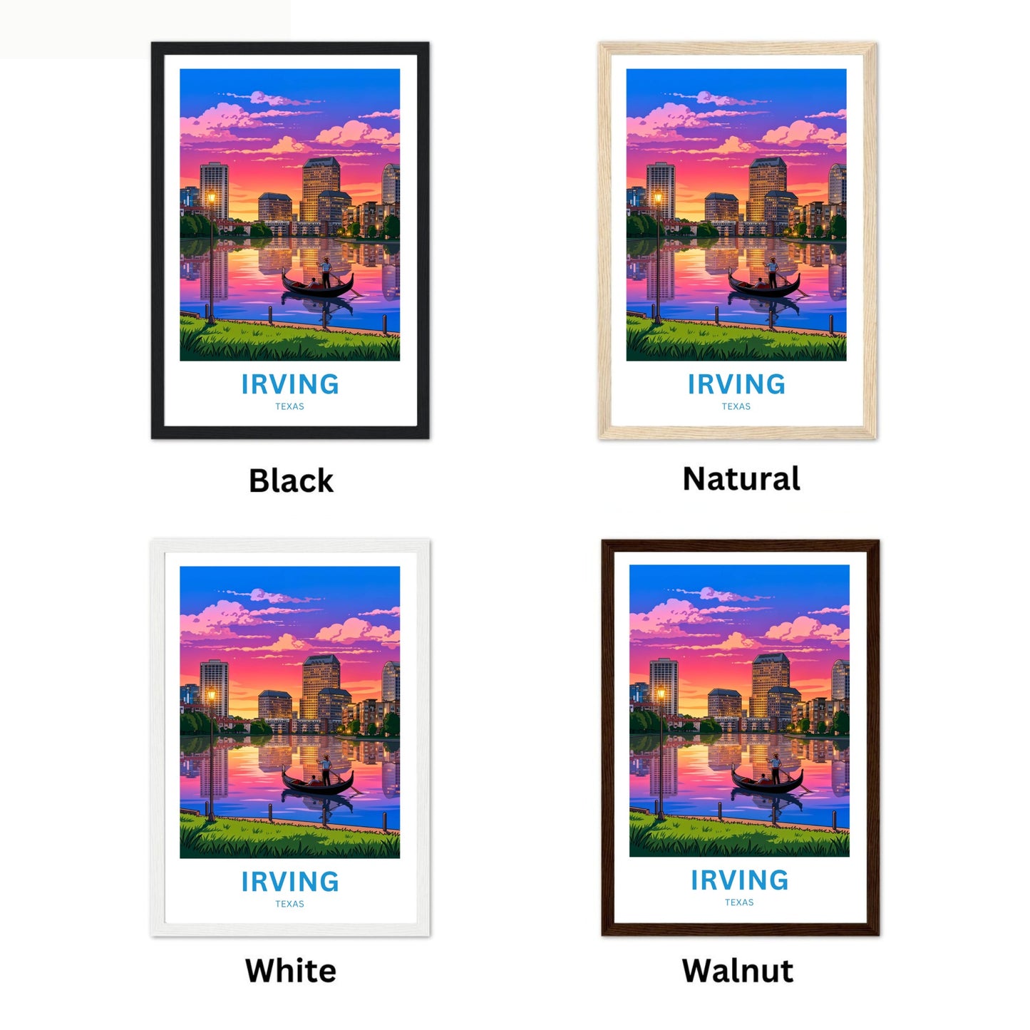 Las Colinas Irving, Texas Travel Poster - Captivating Evening Venetian