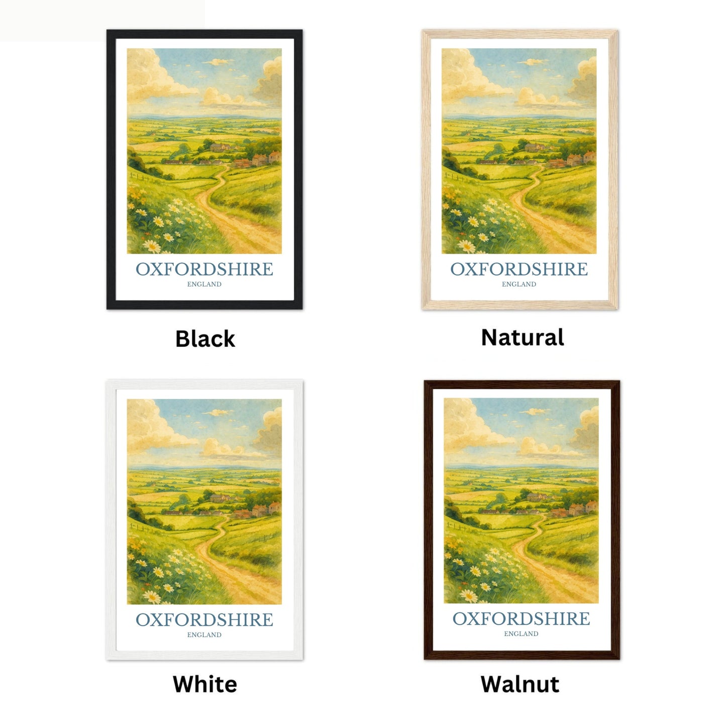 Oxfordshire, Watercolor design poster, England Print, Oxfordshire Wall Art