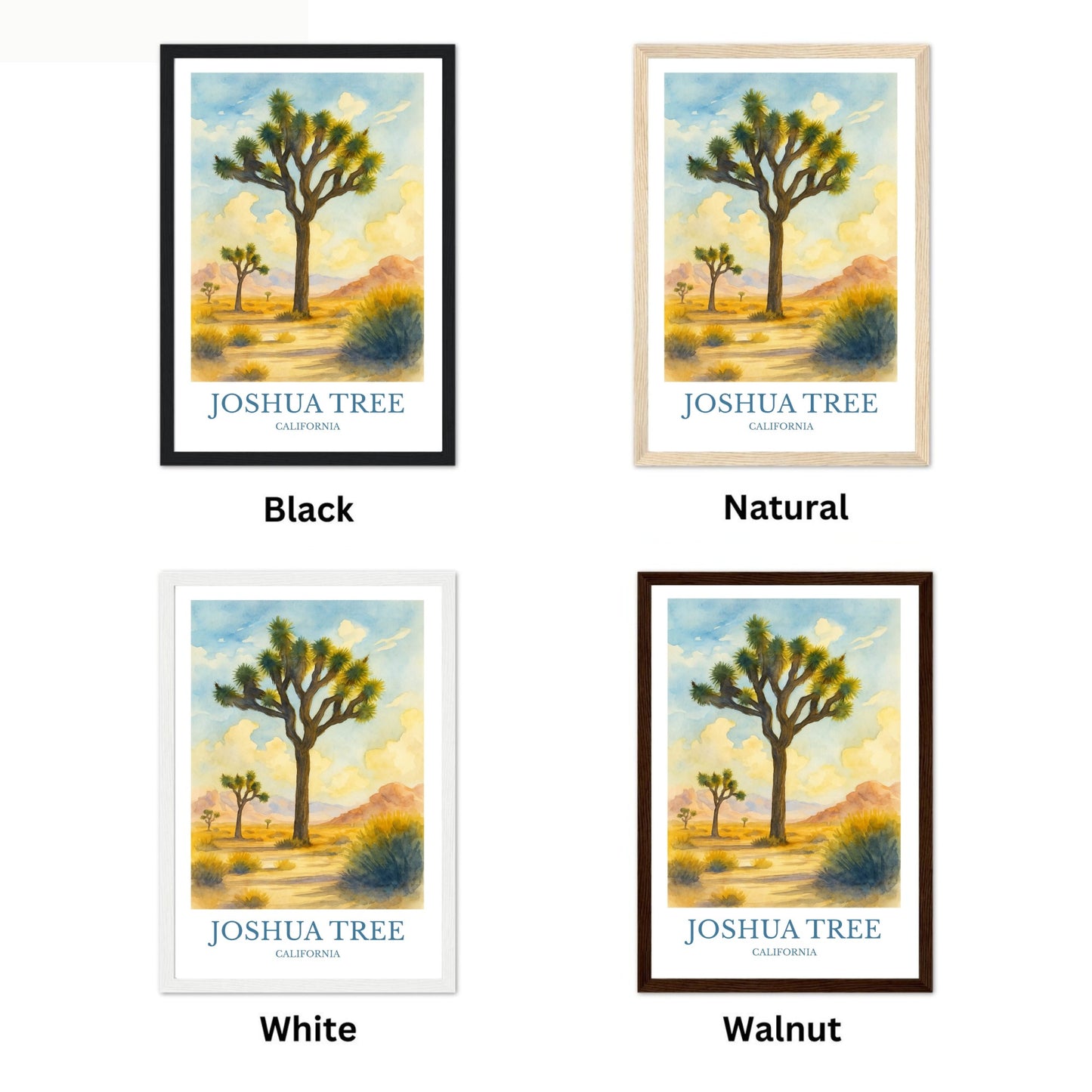 Joshua Tree, Watercolor design poster, California Print, Joshua Tree Wall Art