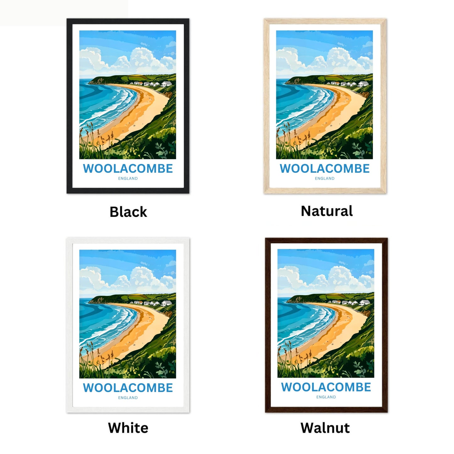 Woolacombe Travel Poster - Golden Sands by the Sea