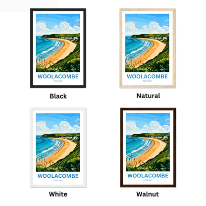 Woolacombe Travel Poster - Golden Sands by the Sea
