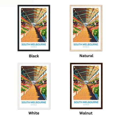 South Melbourne Market Travel Poster  - Explore Melbourne’s Fresh Side