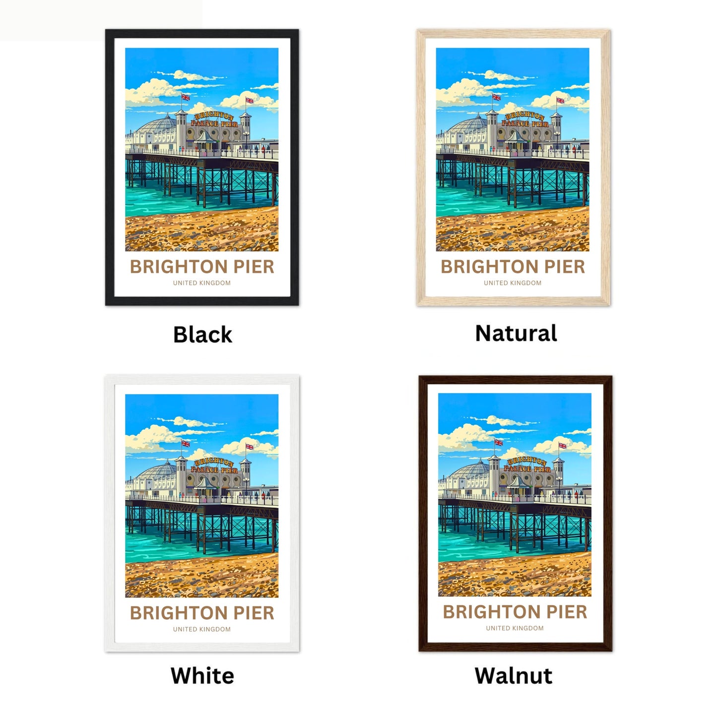 Brighton Pier Travel Poster - Coastal Carnival