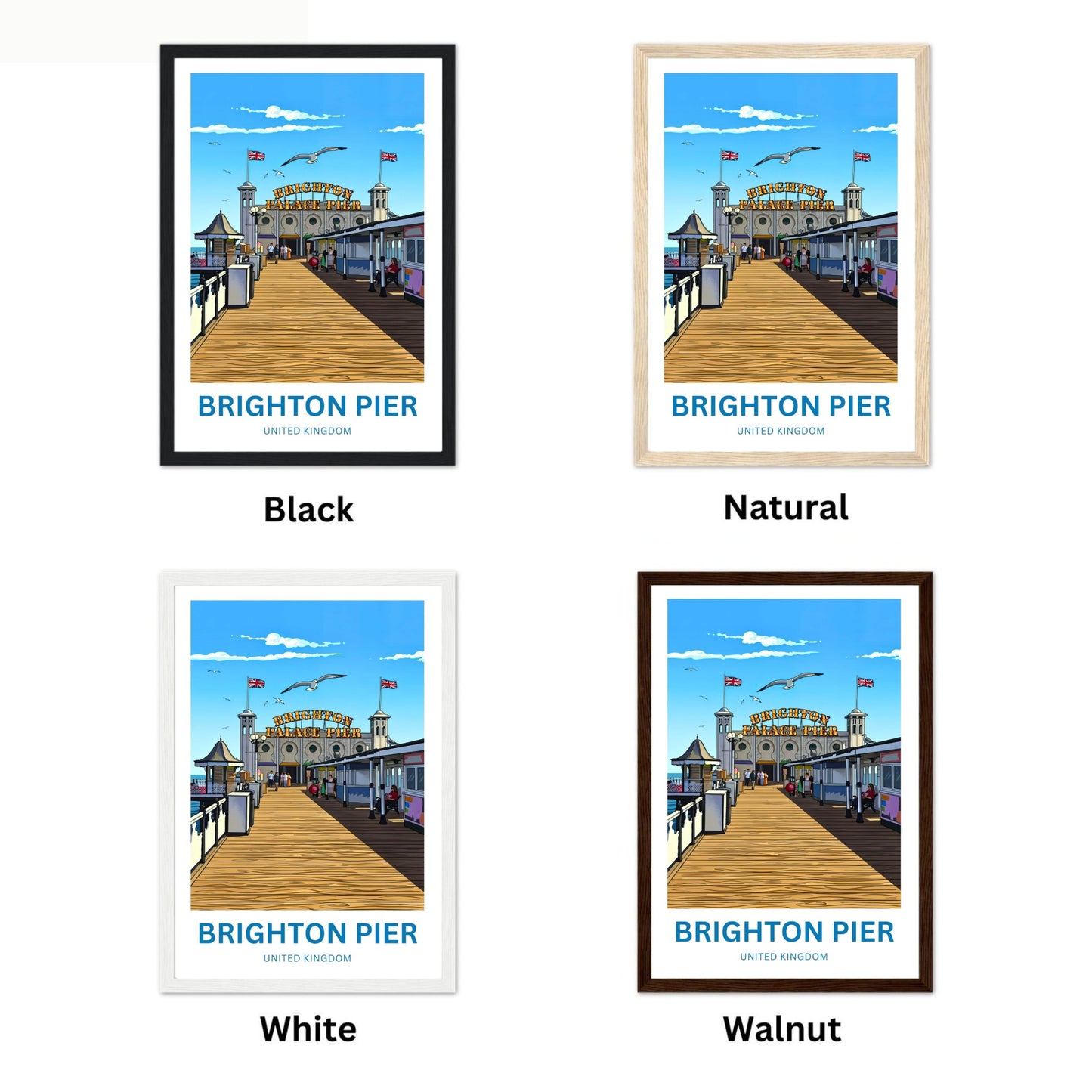 Brighton Pier Travel Poster - Coastal Fun Experience