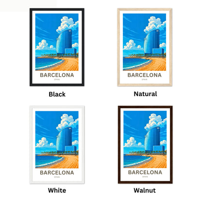 Barcelona Travel Poster  - Spain The Sail on the Sea