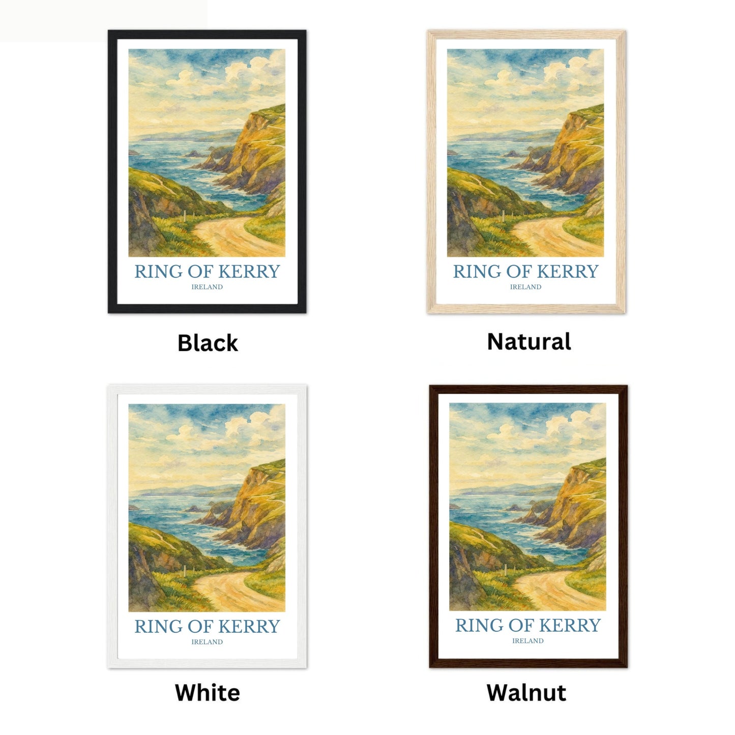 Ring of Kerry, Watercolor design poster, Ireland Print, Ring of Kerry Wall Art