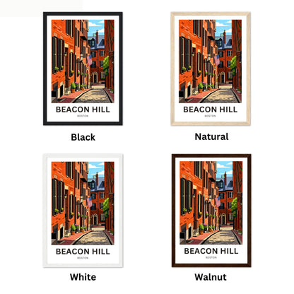Beacon Hill Travel Poster -  Historic Boston Streets