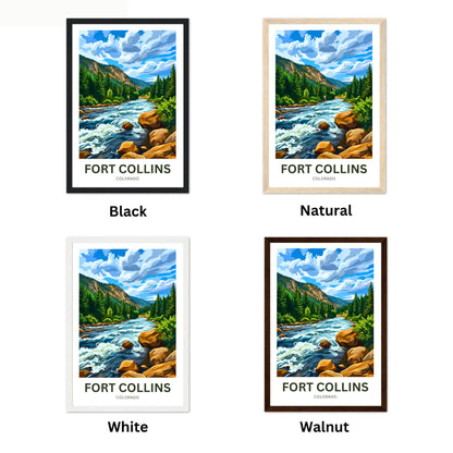 Fort Collins Travel Poster - Colorado Captivating River Flow