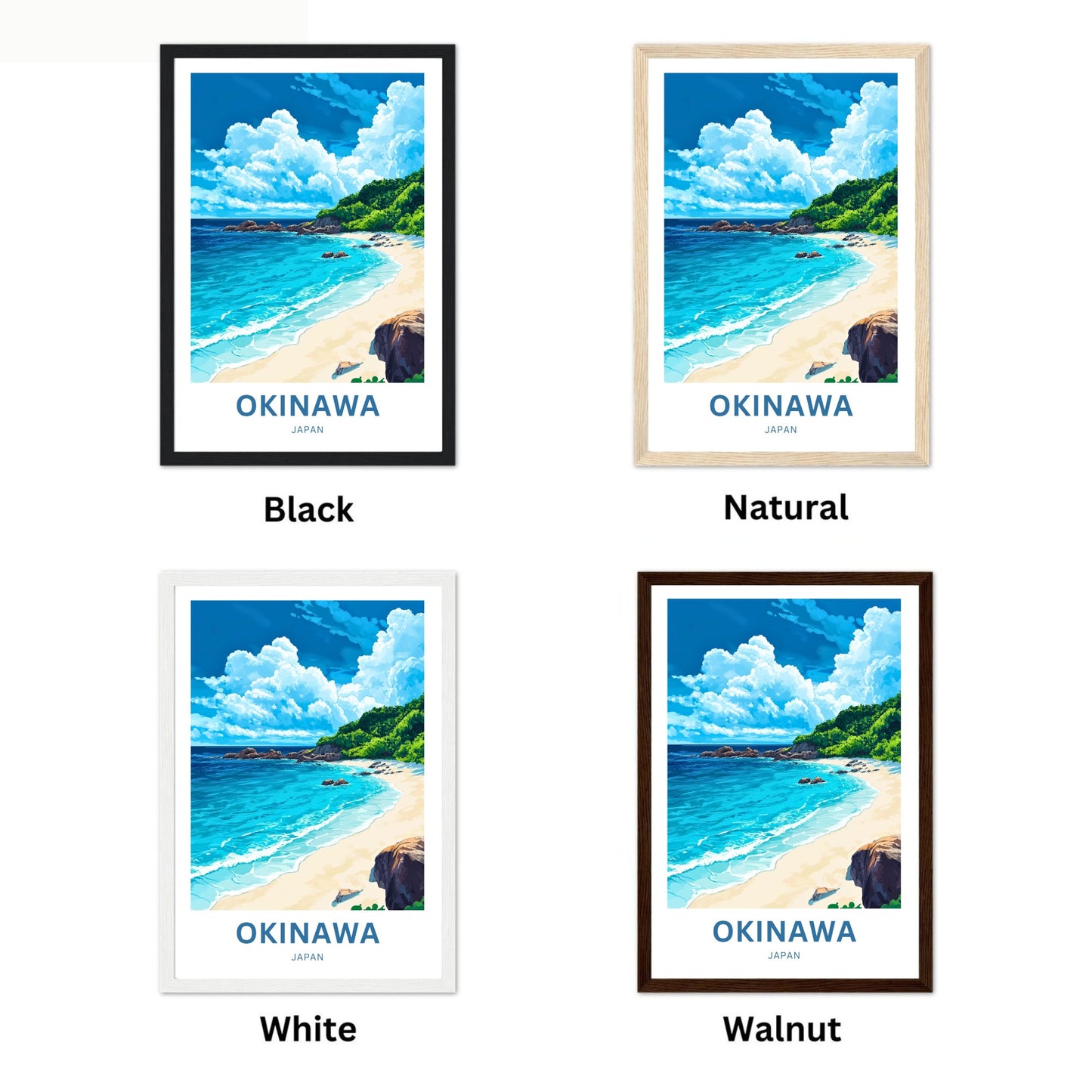 Okinawa Beach Travel Poster  - Serenity by the Sea