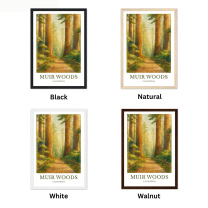 Muir Woods, Watercolor design poster, California Print, Muir Woods Wall Art