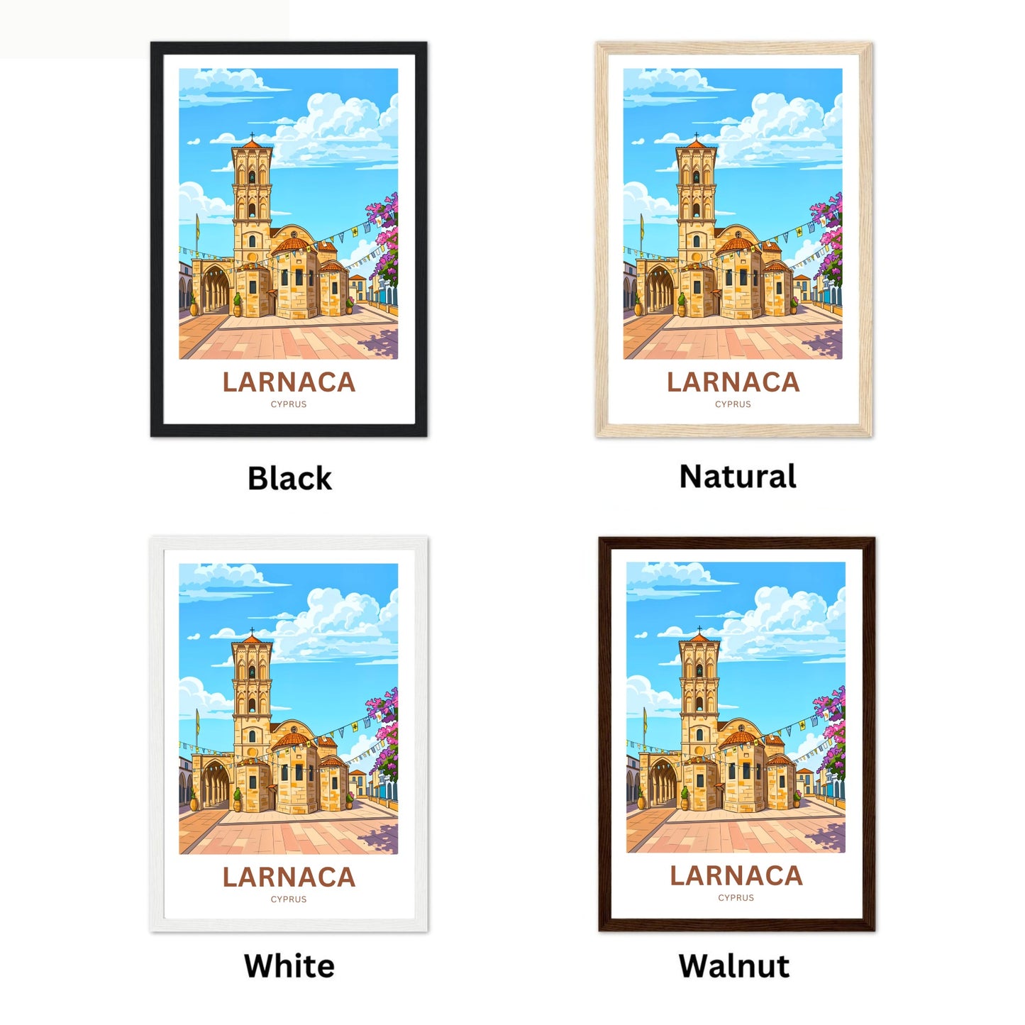 Larnaca Travel Poster - Iconic Church in Cyprus