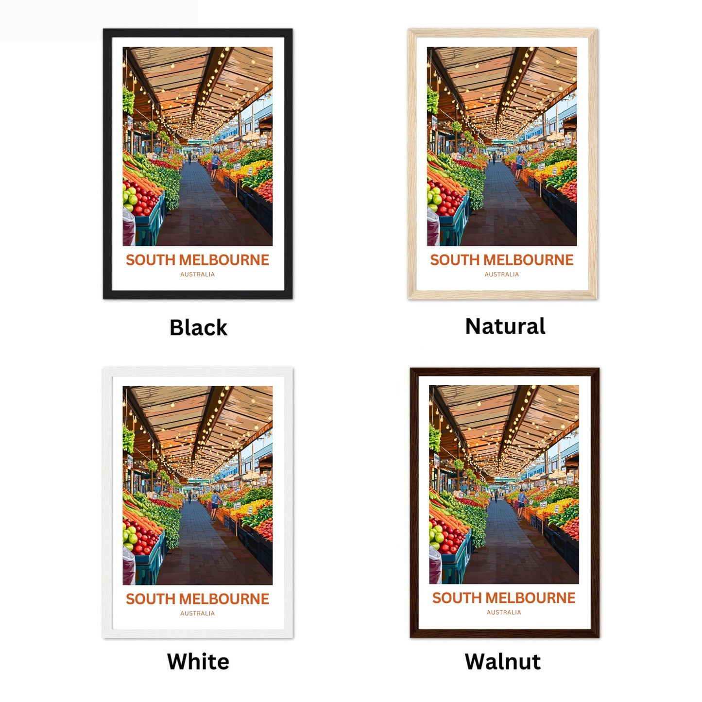 South Melbourne Market Travel Poster  - Australia's famous Market