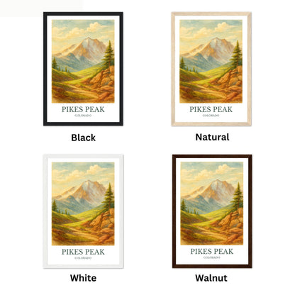 Pikes Peak, Watercolor design poster, Colorado Print, Pikes Peak Wall Art