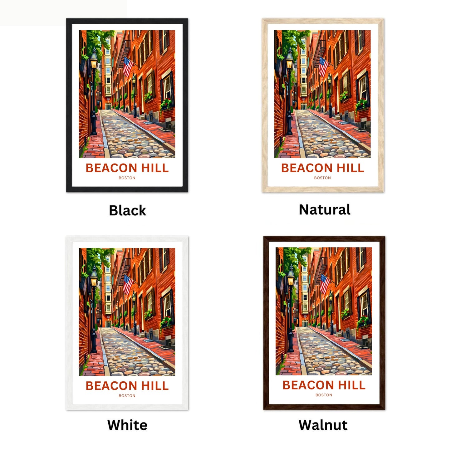 Beacon Hill Travel Poster -  Stroll in Boston