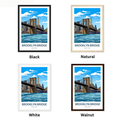 Brooklyn Bridge Travel Poster -  Manhattan to Brooklyn