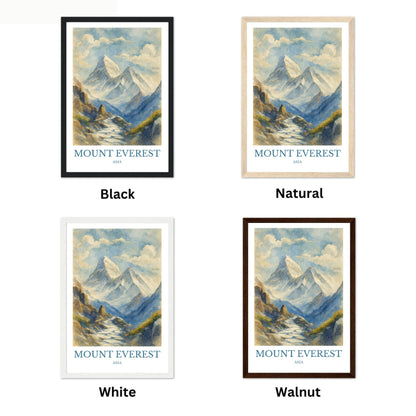 Mount Everest, Watercolor design poster, Asia Print, Mount Everest Wall Art