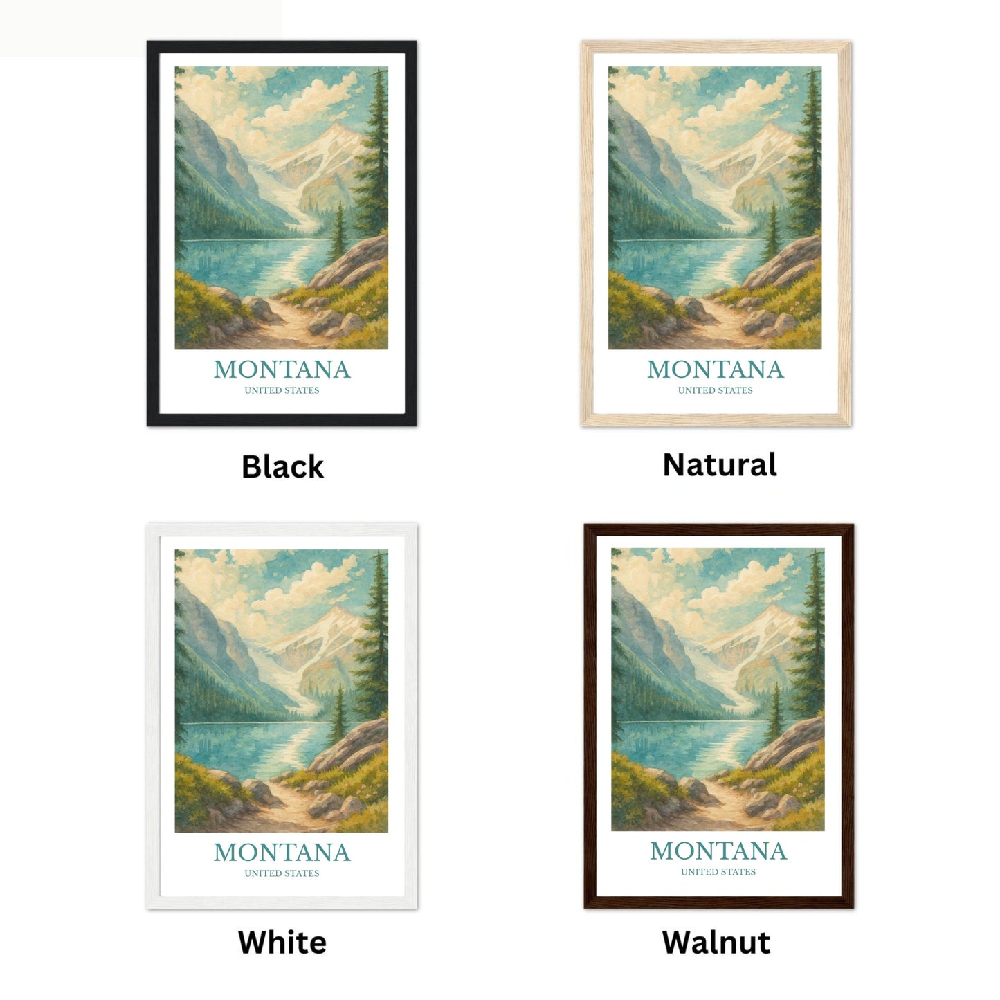 Montana, Watercolor design poster, Big Sky Print, Montana Wall Art