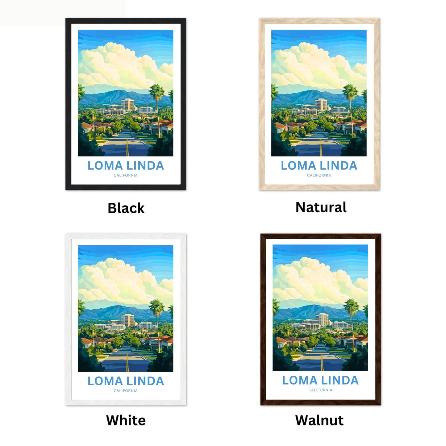 Loma Linda Travel Poster  - Palm City Views